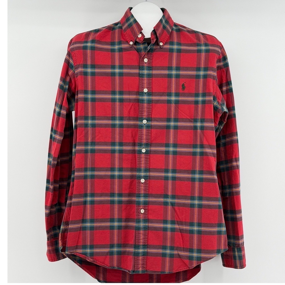 Polo Ralph Lauren Custom Fit Shirt Mens M Plaid Button Down Long Sleeve Pony